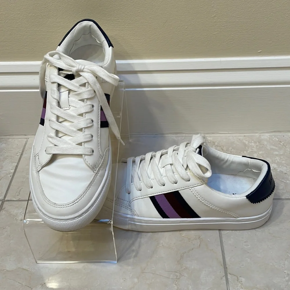 JCREW - WHITE & STRIPED “ROAD TRIP” SNEAKERS - Picture 4 of 9